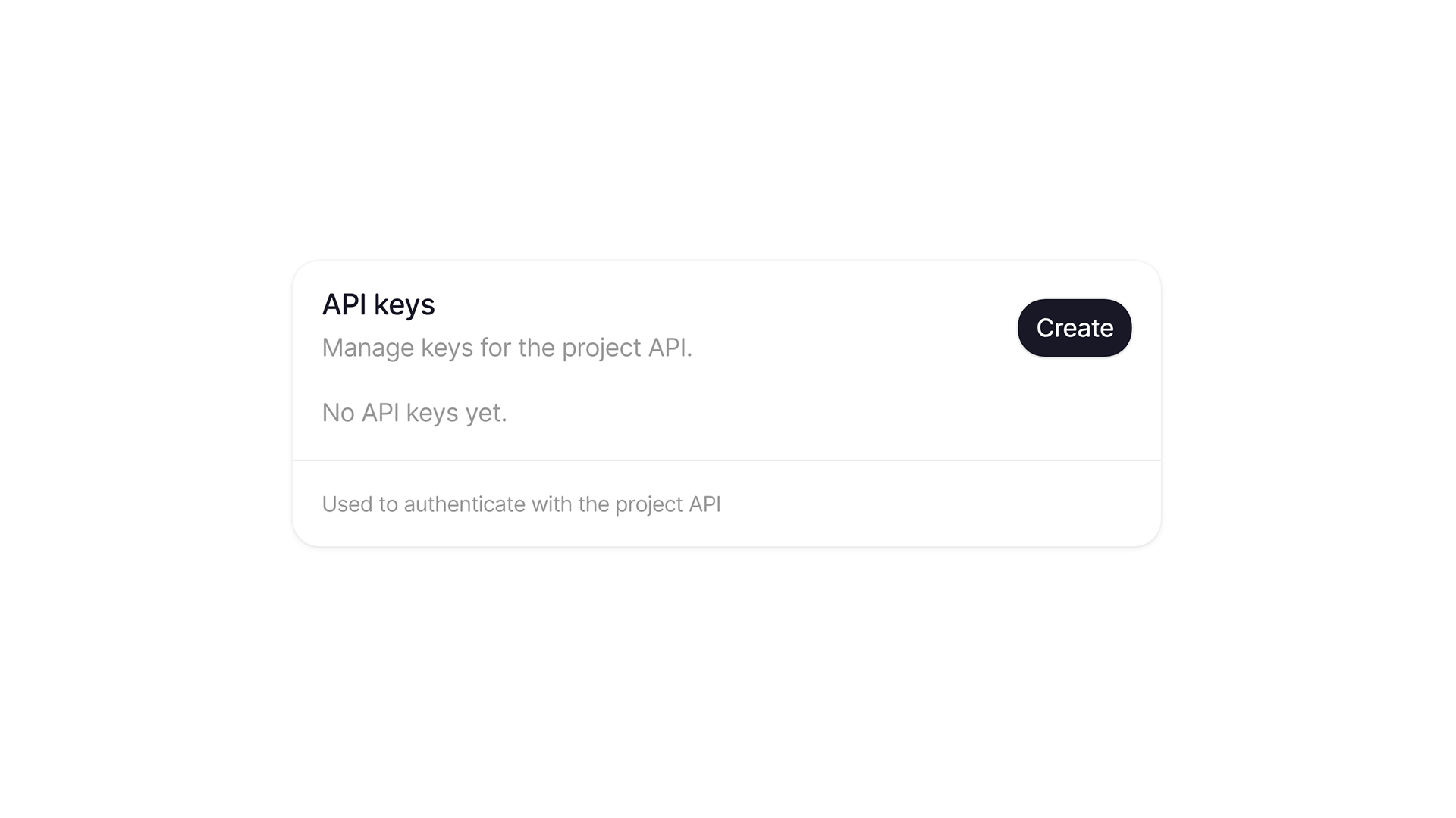 Project API keys